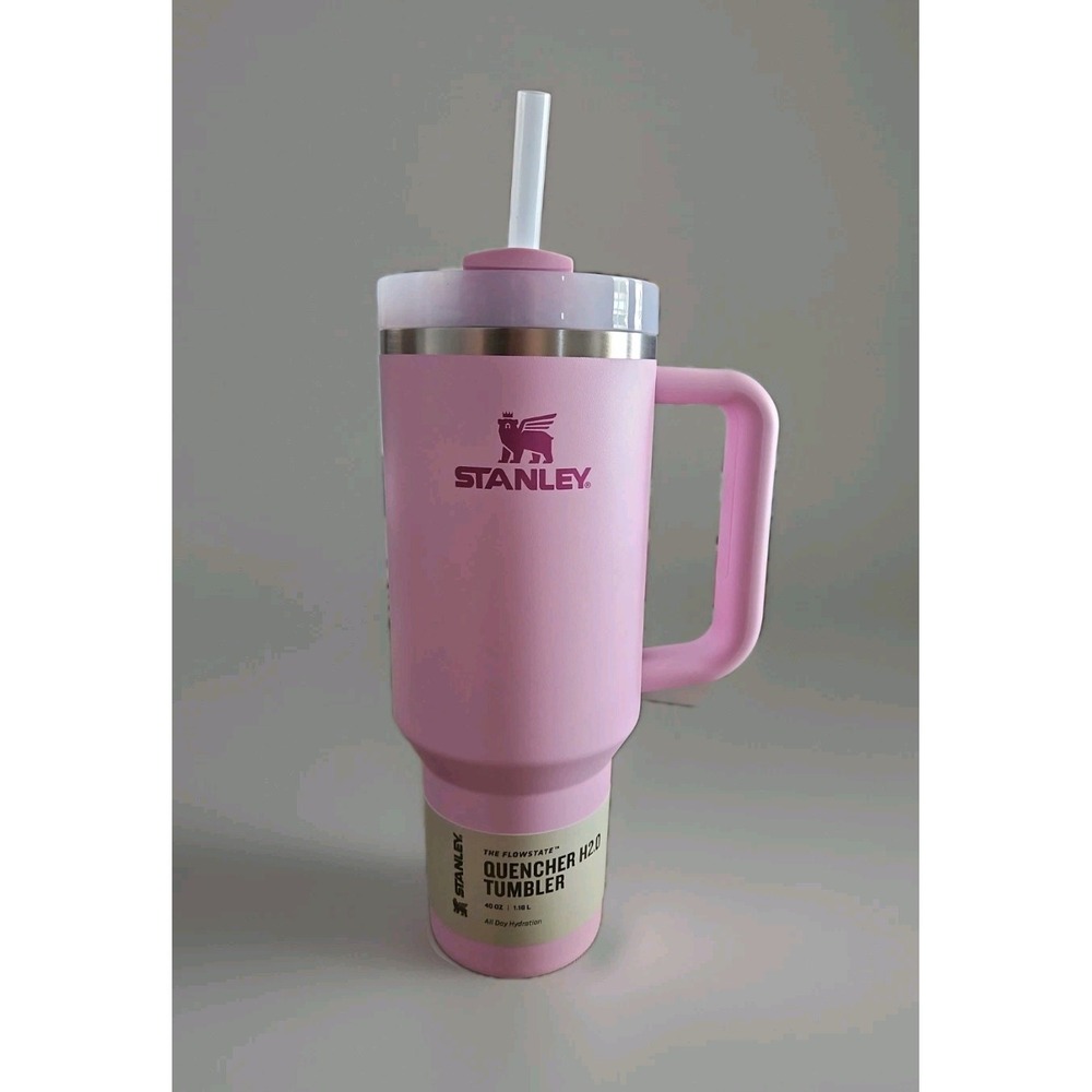 NEW Stanley Quencher H2.0 FlowState 40oz Cherry Blossom Tumbler Lid Straw Handle